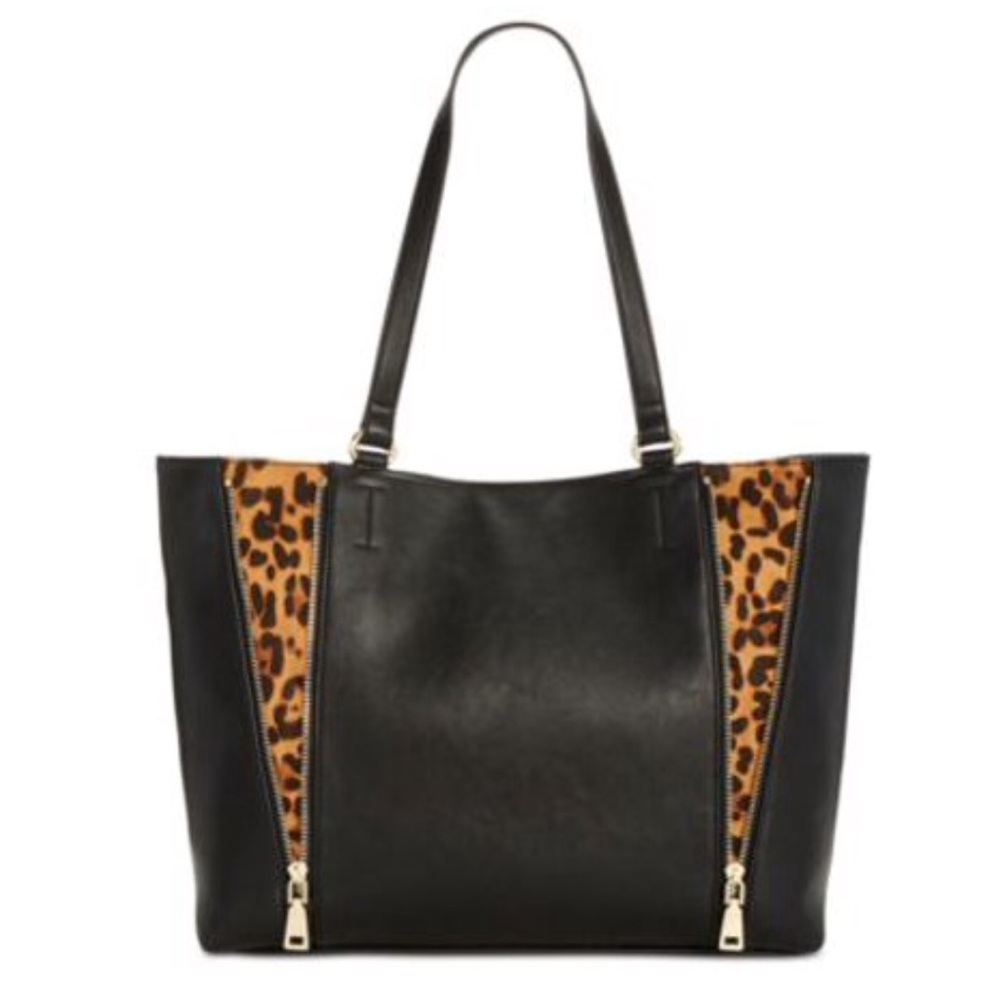 NEW INC Averry Black and Cheetah/Leopard Print